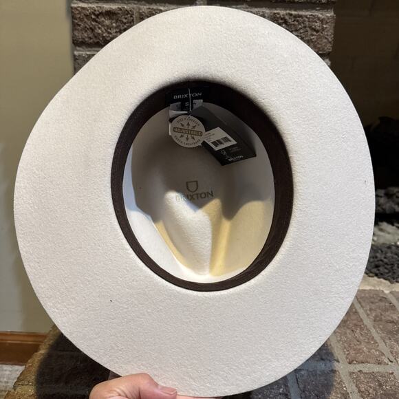 Brixton Cohen Cowboy Hat Mens Size Small (7) Dove 100% Felt Leather - Picture 12 of 16